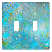 Pretty Iridescent Pearl Shimmer Mermaid Scales Light Switch Cover