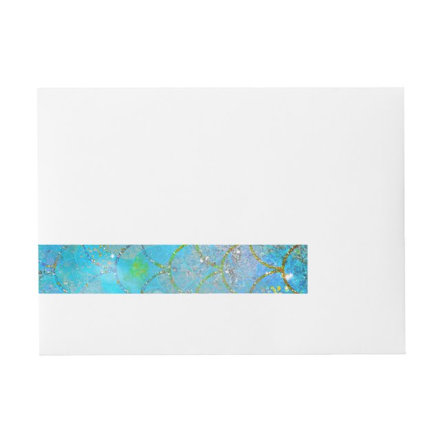 Pretty Iridescent Pearl Shimmer Mermaid Scales Wrap Around Address Label (Front)