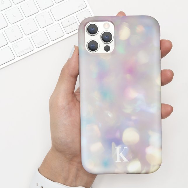 Pretty Iridescent Soft Bokeh w/ Initial  Iphone Case (Creator Uploaded)