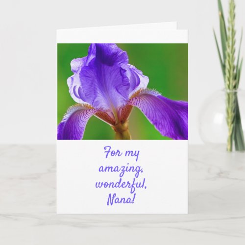 Pretty Iris For Nana Birthday Card