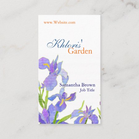 Pretty Iris Professional Florist Business Cards