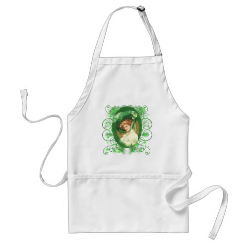 Pretty Irish Woman Vintage Design Adult Apron