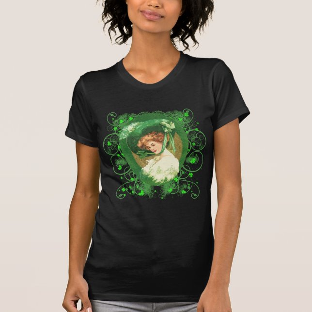 Pretty Irish Woman Vintage Design T-Shirt (Front)
