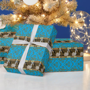 Pretty Island Bird 2 Stripe Wrapping Paper