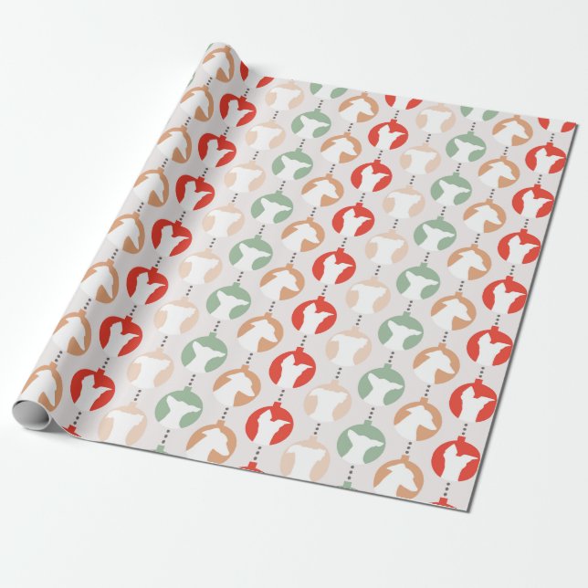 Pretty Italian Greyhound Ornament Wrapping Paper (Unrolled)