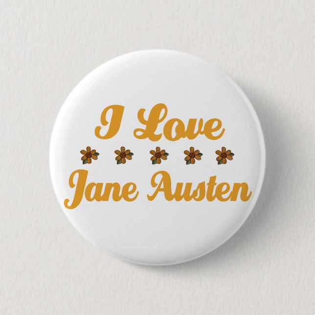 Pretty Jane Austen Lover Pinback Button (Front)