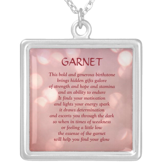 Pretty January Birthstone Garnet Necklace (Front)