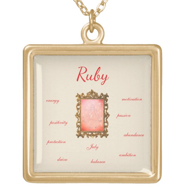 Pretty July Birthstone Fairy design Necklace (Front)