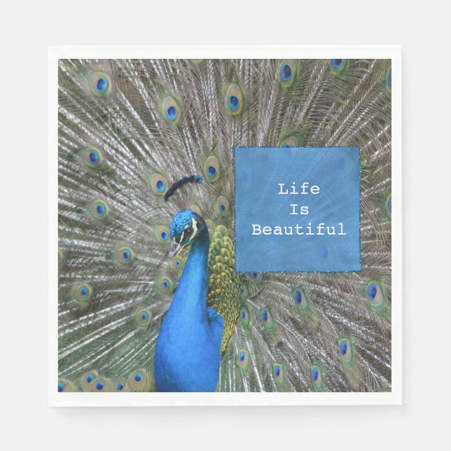 Pretty Kauai Peacock  Napkins (Front)