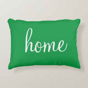 Pretty Kelly green "home" accent pillow