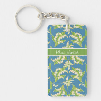 Pretty Keychain: Lilies of the Valley, Blue Keychain