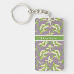 Pretty Keychain: Lilies of the Valley, Mauve Keychain