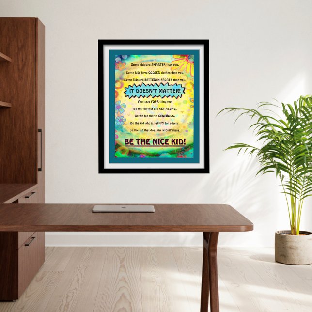 Pretty Kindness School Nice Kid Students Poster (Inspirational Be The Nice Kid Post By Inspirivity)