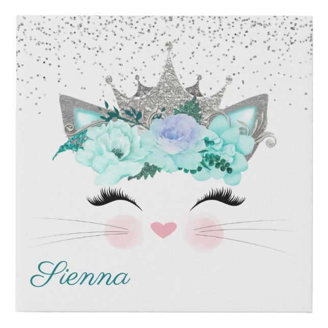 Pretty Kitten Princess Canvas Print (Front)