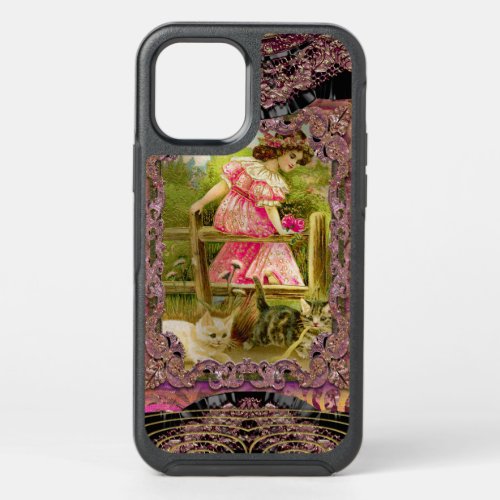 Pretty Kittens and Ribbons Beautiful Victorian OtterBox Symmetry iPhone 12 Case