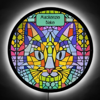 Pretty Kitty - a Colorful Cat Face in Mosaic Style