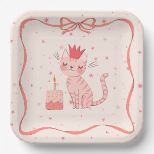 Pretty Kitty Birthday Paper Plates