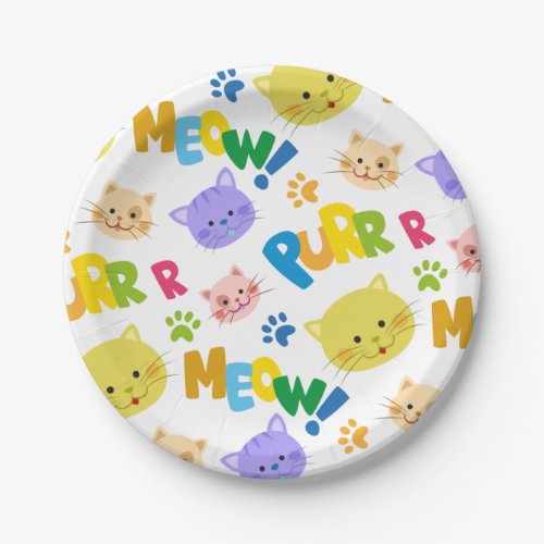 Pretty kitty birthday party meow paper plates