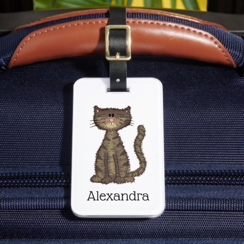 Pretty Kitty Cat Personalized Luggage Tag