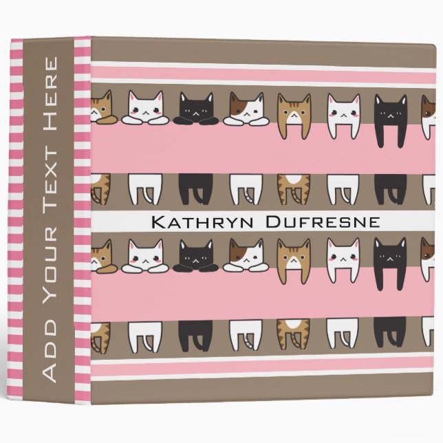 Pretty Kitty Cats 3 Ring Binder (Front/Spine)