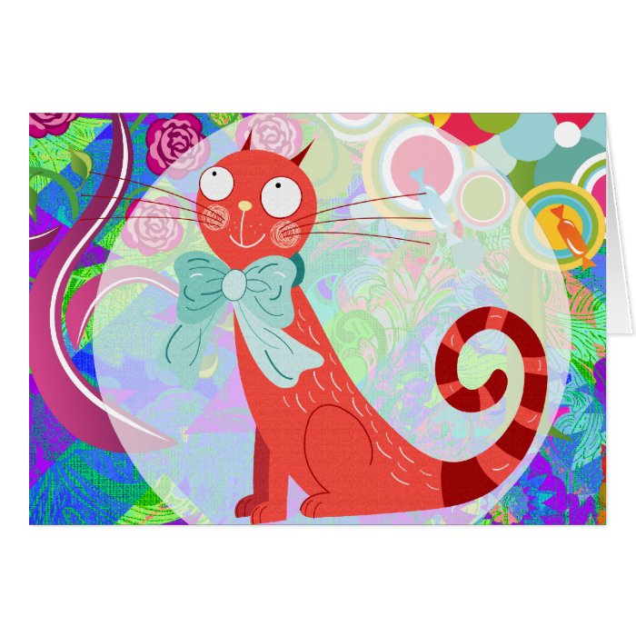 Pretty Kitty Crazy Cat Lady Gifts Vibrant Colorful Cards