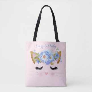 Pretty Kitty Face Pink Tote Bag