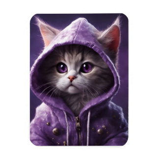 Pretty Kitty in a Purple Hoodie Magnet