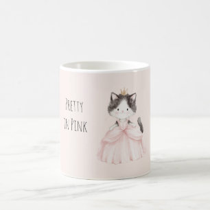 Pretty Kitty in Pink Dress Crown Coffee Mug