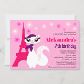 Pretty Kitty Paris Pink Birthday Invitation (Front)