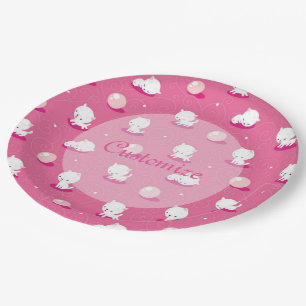 Pretty Kitty Pink Kittens Pattern Paper Plates