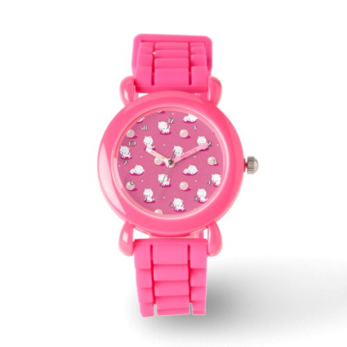 Pretty Kitty Pink Kittens Pattern Wrist Watch