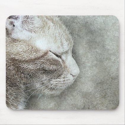 Pretty Kitty Profile | Abstract | Watercolor Mouse Pad