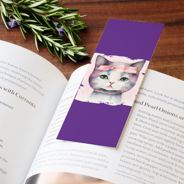 Pretty Kitty With Pink Bow Bookmark (Book)