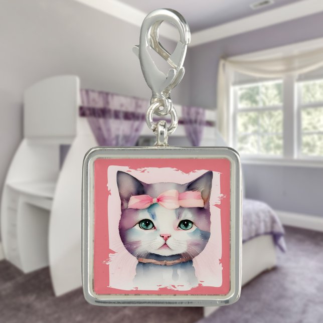 Pretty Kitty With Pink Bow Charm (Creator Uploaded)