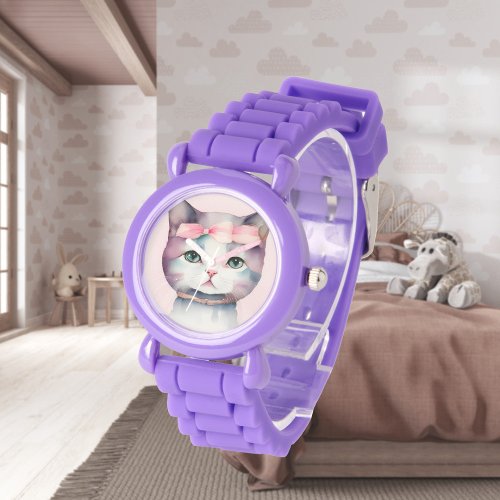 Pretty Kitty With Pink Bow eWatch Watch