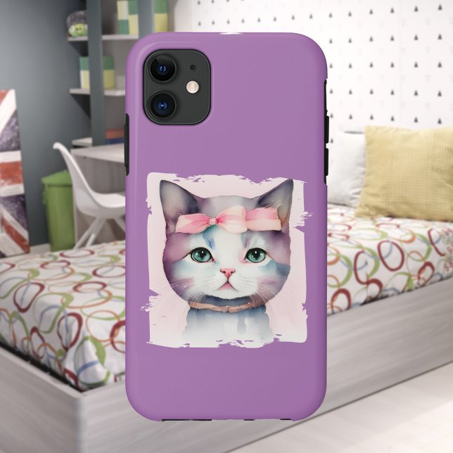 Pretty Kitty With Pink Bow iPhone / iPad case (Creator Uploaded)
