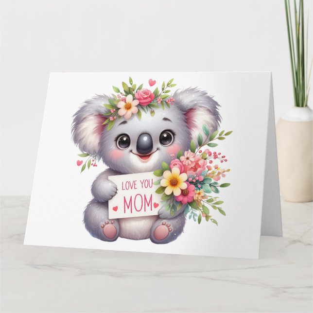 Pretty Koala Mothers Day Card (Front)