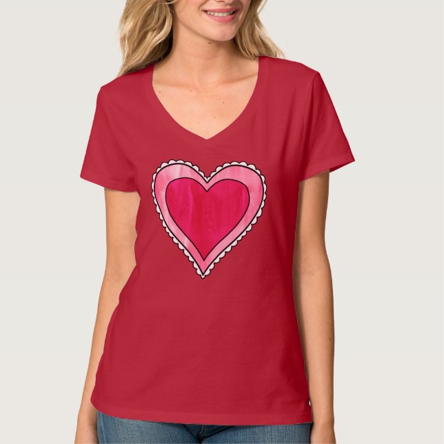 Pretty Lace Heart Valentine's Day T-Shirt (Front)