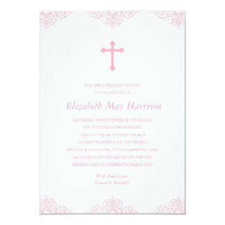 Pretty Lace | Pink Girls Baptism/Christening Card