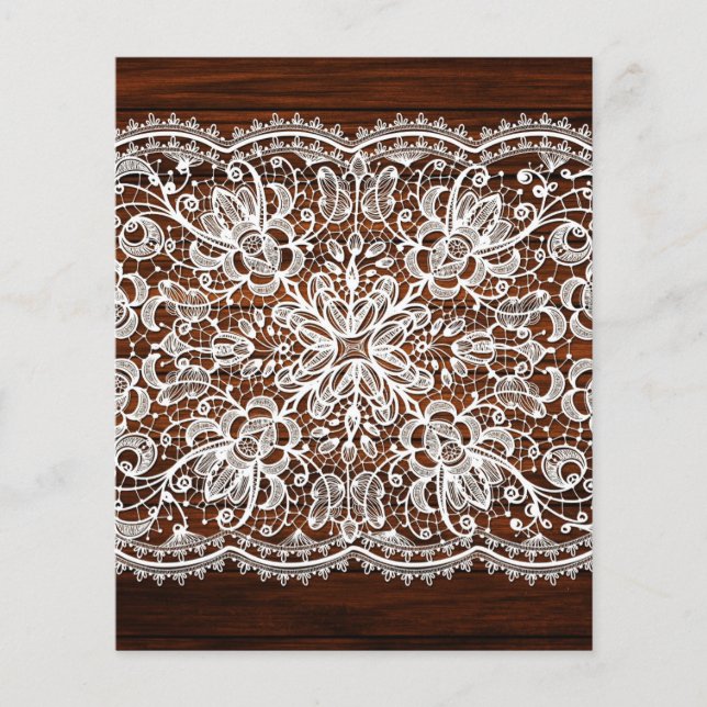 Pretty Lace & Rustic Wood Scrapbook Paper (Front)