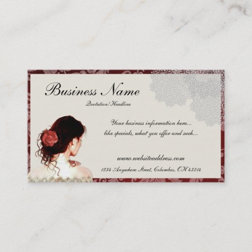 Pretty Lace Woman Design Business Cards