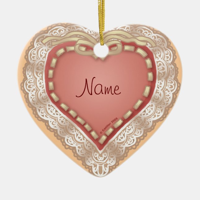 Pretty Lacy Heart ornament (Front)