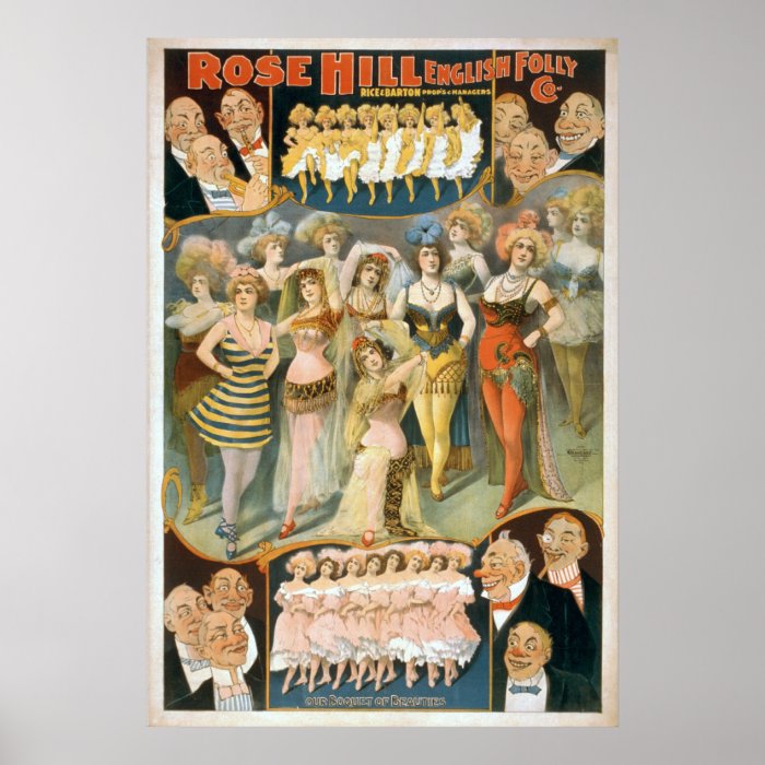 Pretty Ladies BURLESQUE Act VAUDEVILLE Poster
