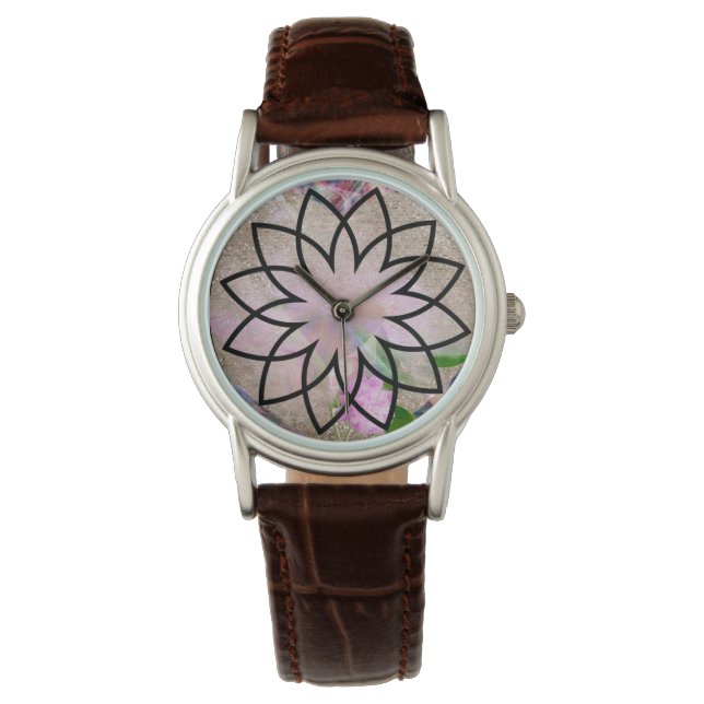 Pretty Ladies Lotus Flower  Watch (Front)