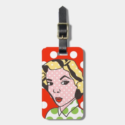 Pretty Lady Retro Comic Book Luggage Tag