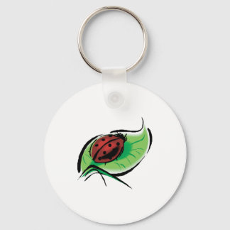 pretty ladybug on leaf keychain