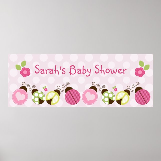 Pretty Ladybugs & Flowers Poster/Banner Large Poster (Front)