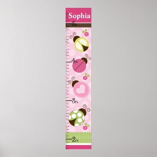 Pretty Ladybugs wdots Growth Chart Keep at 8x44