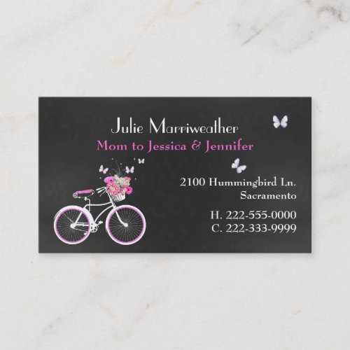 Pretty Ladys Bicycle Custom Mommy Card