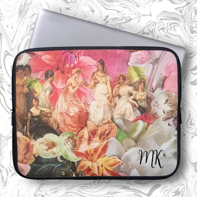 Pretty Laptop Case With Girly Pink Floral Collage (Creator Uploaded)